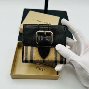 Burberry Nova Plaid Leather Wallet